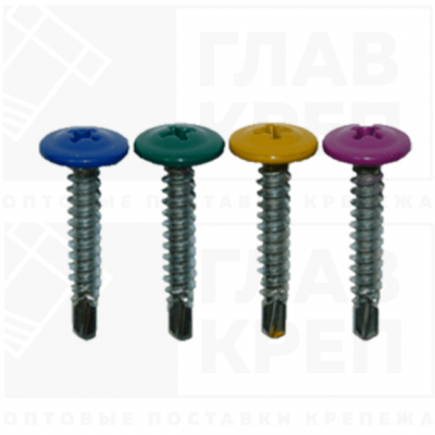 Саморез с прессшайбой 4,2х13 цвет со св.