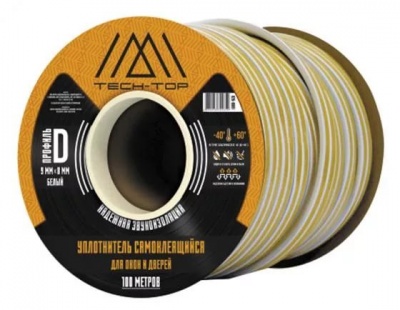 Уплотнитель TECH-TOP 9х5мм Р-белый