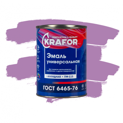 Эмаль KRAFOR ПФ-115 0,8кг вишневая