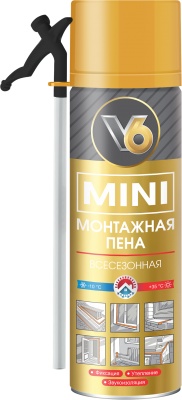 Пена монтаж "V6 mini 350гр всесезонная